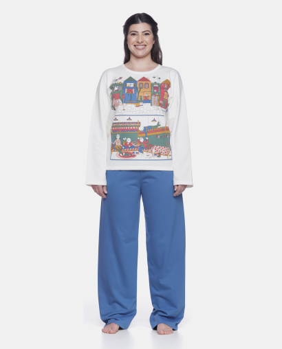 Conjunto Feminino Adulto Manga Longa e Calça