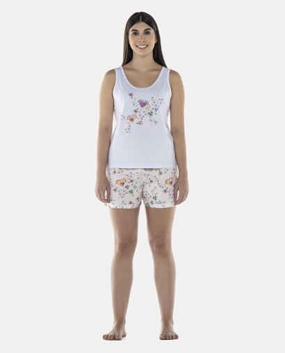 Pijama Feminino Adulto Regata e Short
