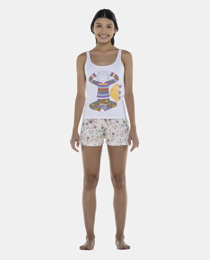 Pijama Feminino Adulto Regata e Short