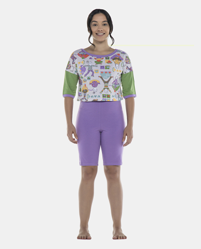 Pijama Feminino Adulto Macacão e Camisete