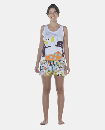 Pijama Feminino Adulto Regata e Short