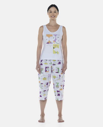 Pijama Feminino Adulto Regata e Corsário