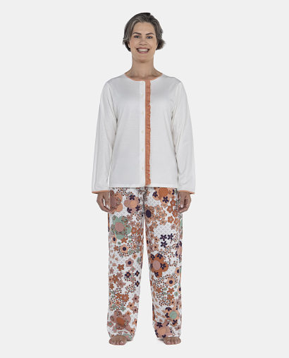 Pijama Feminino Adulto Manga Longa e Calça