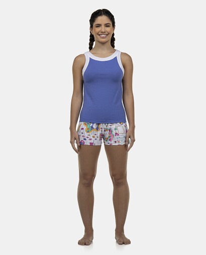 Pijama Feminino Adulto Regata e Short