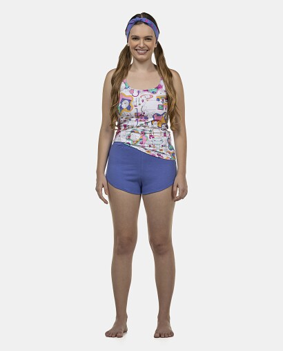 Pijama Feminino Adulto Regata e Short Cotton