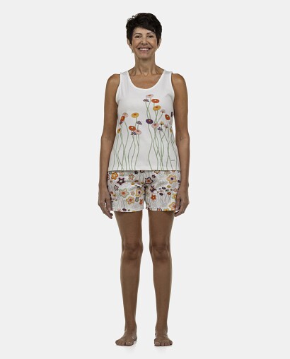 Pijama Feminino Adulto Regata e Bermuda