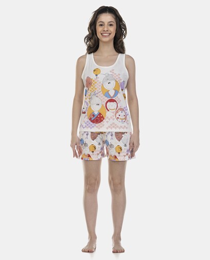 Pijama Feminino Adulto Regata e Short