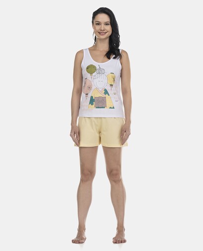 Pijama Feminino Adulto Regata e Short