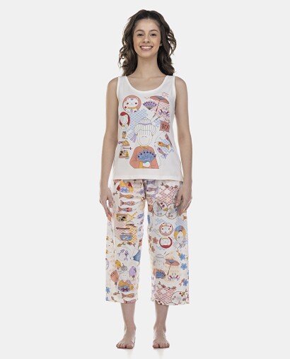 Pijama Feminino Adulto Regata e Corsário