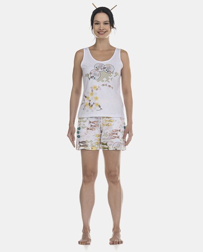 Pijama Feminino Adulto Regata e Bermuda