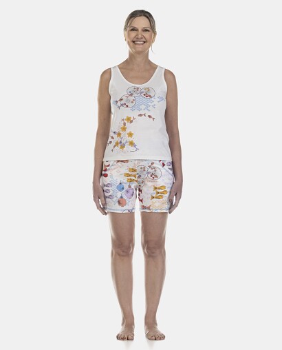 Pijama Feminino Adulto Regata e Bermuda