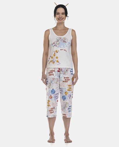 Pijama Feminino Adulto Regata e Corsário