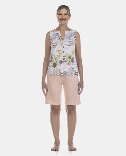 Pijama Feminino Adulto Regata e Bermuda