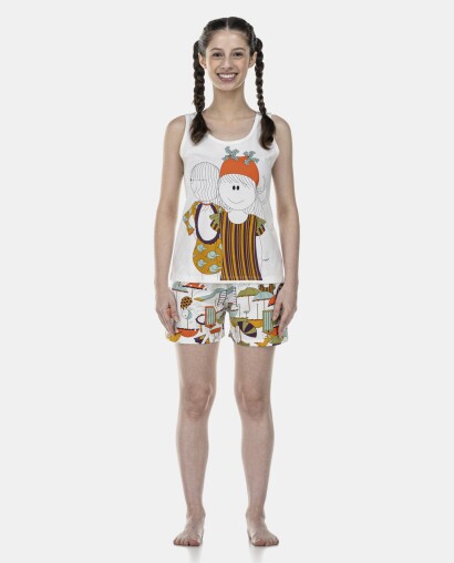 Pijama Feminino Adulto Regata e Short