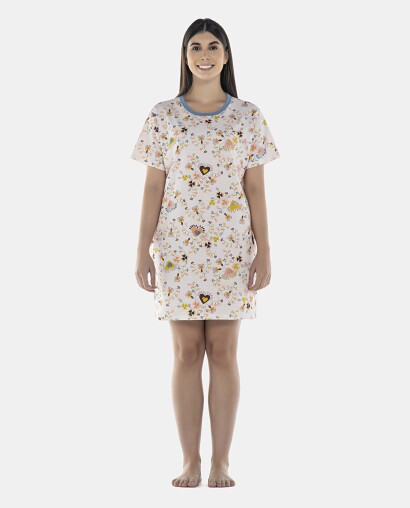 Camisão Feminino Adulto Manga Curta