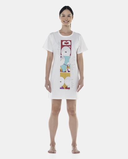 Camisão Feminino Adulto Manga Curta