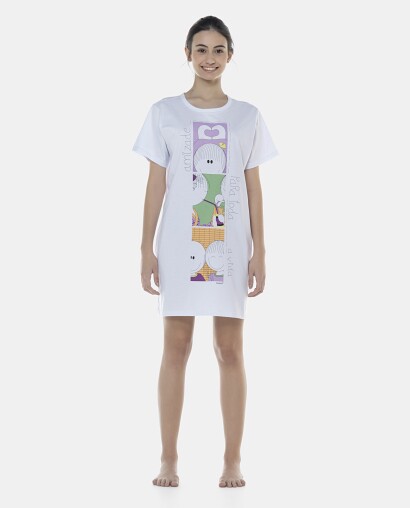 Camisão Feminino Adulto Manga Curta