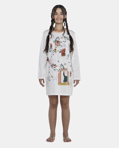 Camisão Feminino Adulto Manga Longa