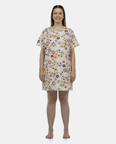 Camisão Feminino Adulto Manga Curta