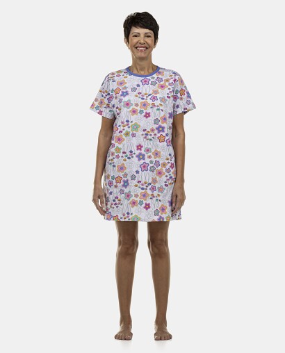 Camisão Feminino Adulto Manga Curta