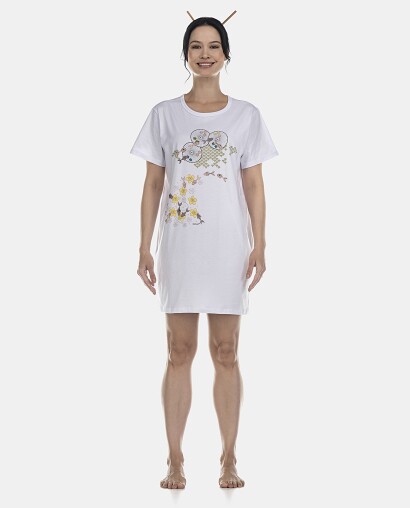 Camisão Feminino Adulto Manga Curta