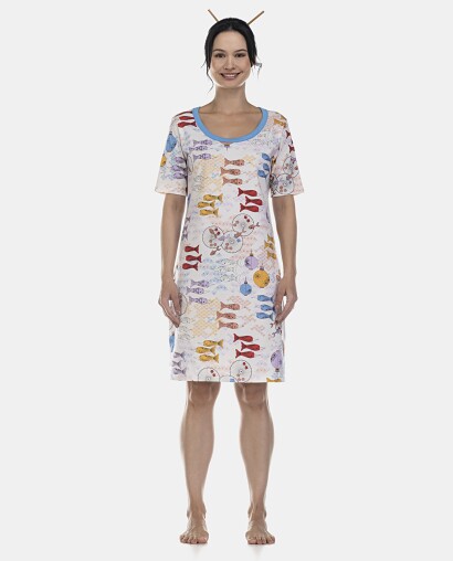 Camisão Feminino Adulto Manga Curta