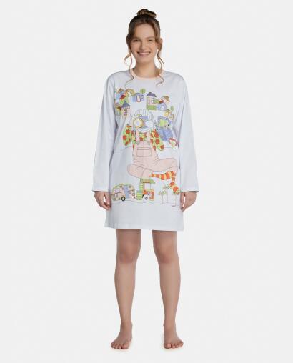 Camisão Feminino Adulto Manga Longa