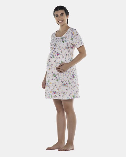 Camisola Feminina Gestante Manga Curta Aberta