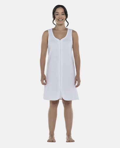 Roupão Feminino Adulto Regata Zíper Atoalhado