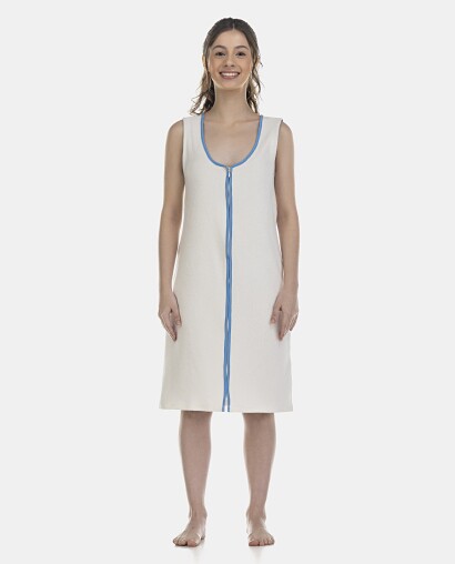 Roupão Feminino Adulto Regata Zíper Atoalhado