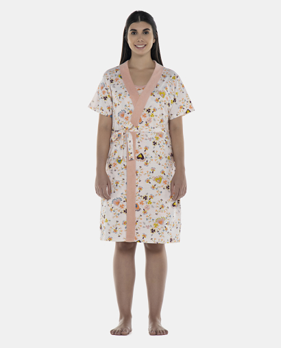 Robe Feminino Adulto Manga Curta