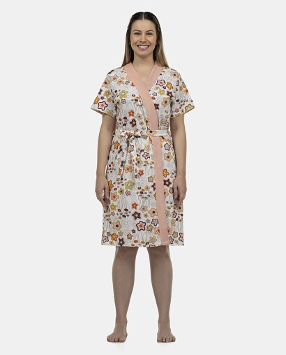 Robe Feminino Adulto  Manga Curta