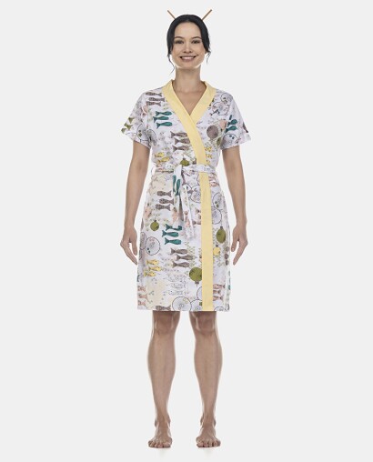 Robe Feminino Adulto  Manga Curta