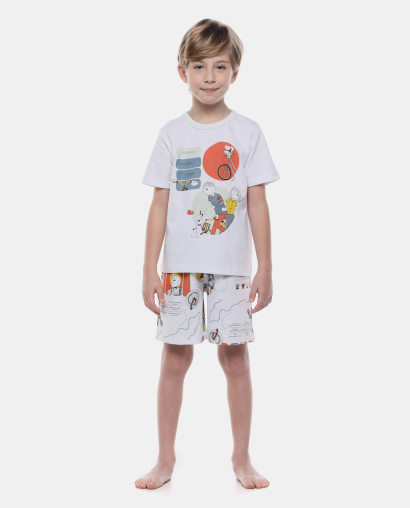 Pijama Manga Curta e Bermuda