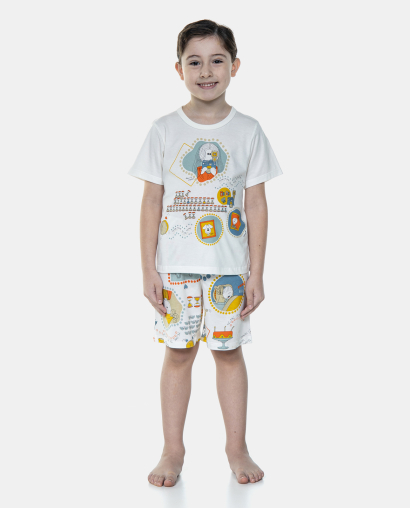 Pijama Manga Curta e Bermuda