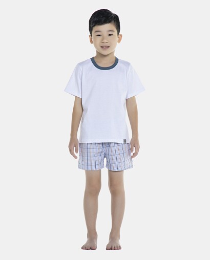 Pijama Masculino Kids Manga Curta e Short Tricoline