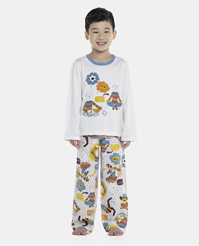 Pijama Masculino Kids Longa Curta e Calça