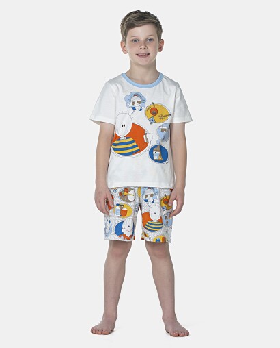 Pijama Masculino Kids Manga Curta e Bermuda