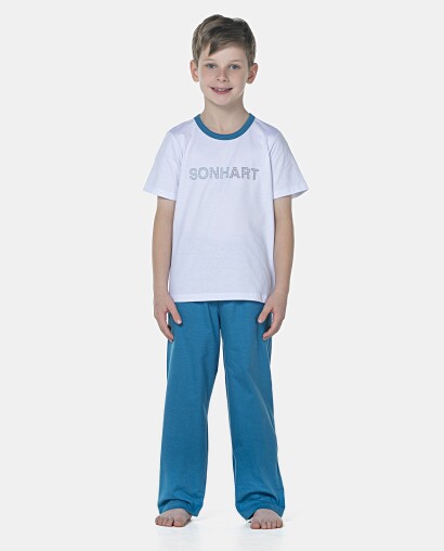 Pijama Masculino Kids Manga Curta e Calça