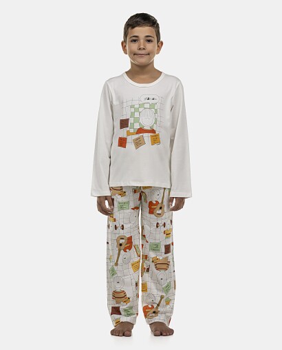 Pijama Masculino Kids Longa Curta e Calça