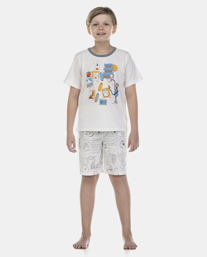 Pijama Masculino Kids Manga Curta e Short