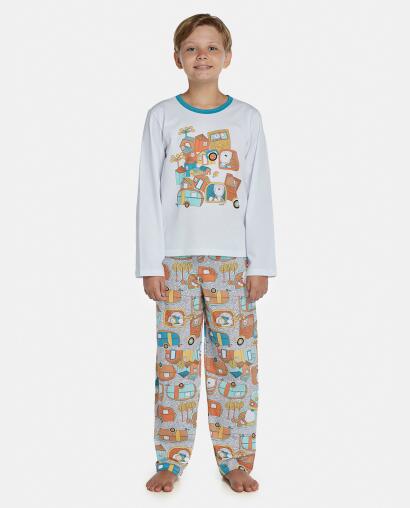 Pijama Masculino Kids Manga Longa e Calça