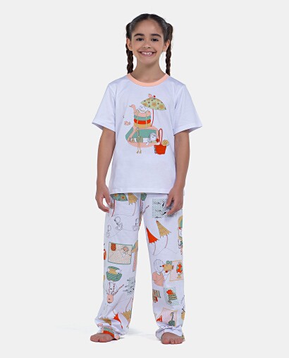 Pijama Manga Curta e Calça