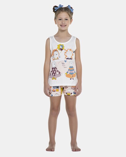 Pijama Feminino Kids Regata e Short