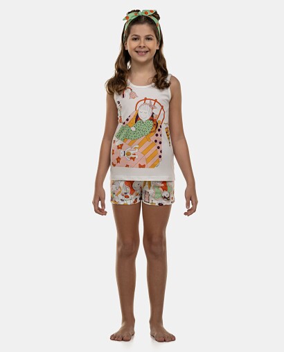 Pijama Feminino Kids Regata e Short