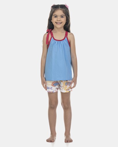 Pijama Feminino Kids Alça e Short