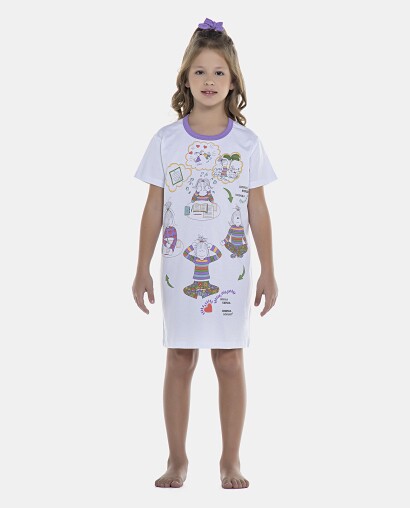Camisão Feminino Kids Manga Curta