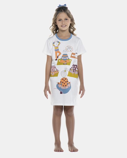 Camisão Feminino Kids Manga Curta