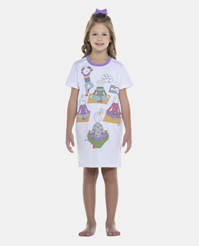 Camisão Feminino Kids Manga Curta