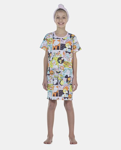Camisão Feminino Kids Manga Curta